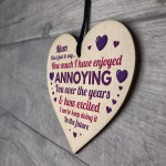Joke Gift For Mum Birthday Christmas Funny Wood Heart Mum Gift