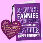 Funny Birthday Gift For Mum Wood Heart And Card Gift Set