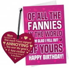 Mum Birthday Card And Funny Wooden Heart Gift For Mum