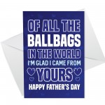 Fathers Day Card And Funny Wooden Heart Gift For Dad From Son