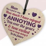 Birthday Card And Funny Wooden Heart Gift For Mum Funny