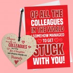Funny Birthday Cards for Work Colleague Gifts Wood Heart Joke