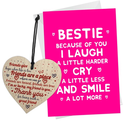 Bestie Thank You Card And Gift For Birthday Friendship Gifts