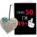 50th Birthday Card Funny Rude Wood Heart Funny 50th Birthday