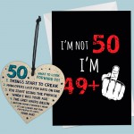 50th Birthday Card Funny Rude Wood Heart Funny 50th Birthday