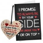 Funny Anniversary Cards For Him Card and Wooden Heart Set