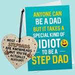 Step Dad Gifts Wood Heart Birthday Card For Step Dad Fathers Day