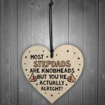 Step Dad Gifts Wood Heart Birthday Card For Step Dad Fathers Day