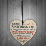 Birthday Gift For Daddy To Be Wood Heart And Card Set Daddy Gift
