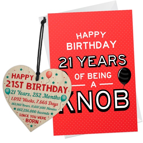 21st Birthday Card Wooden Heart Funny 21st Birthday Gifts