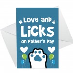 Fathers Day Gift From The Dog Funny Card And Wooden Heart