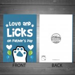 Fathers Day Gift From The Dog Funny Card And Wooden Heart