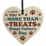 Fathers Day Gift From The Dog Funny Card And Wooden Heart