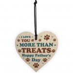 Fathers Day Gift From The Dog Funny Card And Wooden Heart