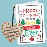 Christmas Card And Gift For Teacher Wood Heart Teacher Gifts
