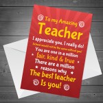 Gift For Amazing Teacher TEACHER PLAQUE Wood Heart And Card