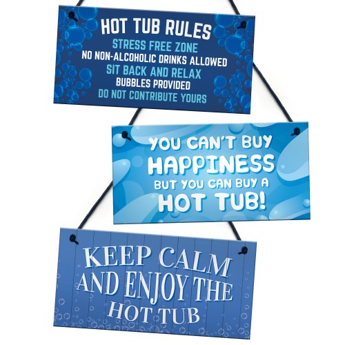 3 Pieces Hot Tub Signs and Plaques Garden Pool Shed Hanging 