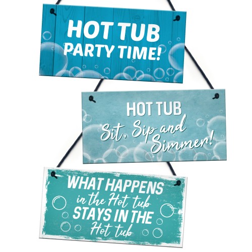 Funny Hot Tub Signs PACK OF 3 Outdoor Garden Hot Tub Signs