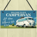 Campervan Welcome Sign Novelty Wall Hanging Caravan Decor Gift