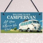 Campervan Welcome Sign Novelty Wall Hanging Caravan Decor Gift