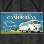 Campervan Welcome Sign Novelty Wall Hanging Caravan Decor Gift