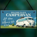Campervan Welcome Sign Novelty Wall Hanging Caravan Decor Gift