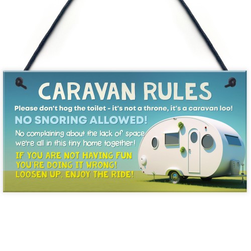 Funny Caravan Rules Sign Novelty Caravan Decor Accessories