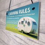 Funny Caravan Rules Sign Novelty Caravan Decor Accessories
