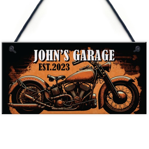 PERSONALISED Motorcycle Garage Sign Man Cave Garage Wall Decor