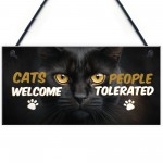 Cat Signs For Home Hanging Wall Door Plaque Funny Cat Sign