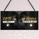 Cat Signs For Home Hanging Wall Door Plaque Funny Cat Sign