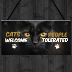 Cat Signs For Home Hanging Wall Door Plaque Funny Cat Sign