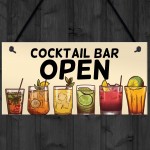 Open Cocktail Bar Signs And Plaques For Home Bar Garden Bar 