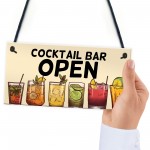 Open Cocktail Bar Signs And Plaques For Home Bar Garden Bar 