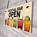 Open Cocktail Bar Signs And Plaques For Home Bar Garden Bar 