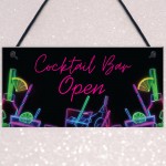 Cocktail Bar Open Sign Hanging Home Bar Plaque Garden Bar 