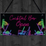 Cocktail Bar Open Sign Hanging Home Bar Plaque Garden Bar 