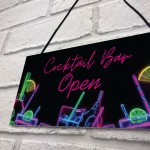 Cocktail Bar Open Sign Hanging Home Bar Plaque Garden Bar 