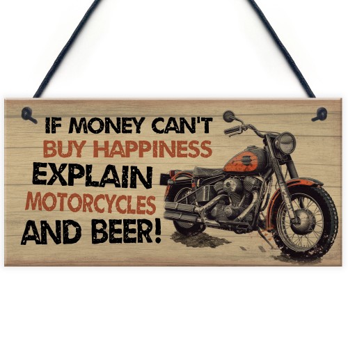 Funny Motorbike Sign Gifts For Him Men Novelty Wall Decor