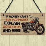 Funny Motorbike Sign Gifts For Him Men Novelty Wall Decor