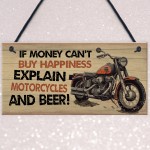 Funny Motorbike Sign Gifts For Him Men Novelty Wall Decor