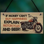 Funny Motorbike Sign Gifts For Him Men Novelty Wall Decor