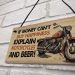 Funny Motorbike Sign Gifts For Him Men Novelty Wall Decor