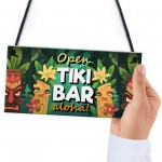 Aloha Tiki Bar Open Hanging Garden Sign Bar Pub Plaque Beer