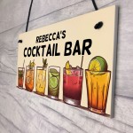 Personalised Cocktail Bar Hanging Sign For Home Bar Cocktail