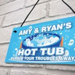 Personalised Hot Tub Signs and Plaques Garden Pool Hanging Sign