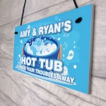 Personalised Hot Tub Signs and Plaques Garden Pool Hanging Sign