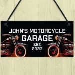 Personalised Man Cave Sign Motorbike Motorcycle Biker Dad Gift