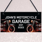 Personalised Man Cave Sign Motorbike Motorcycle Biker Dad Gift