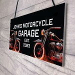 Personalised Man Cave Sign Motorbike Motorcycle Biker Dad Gift